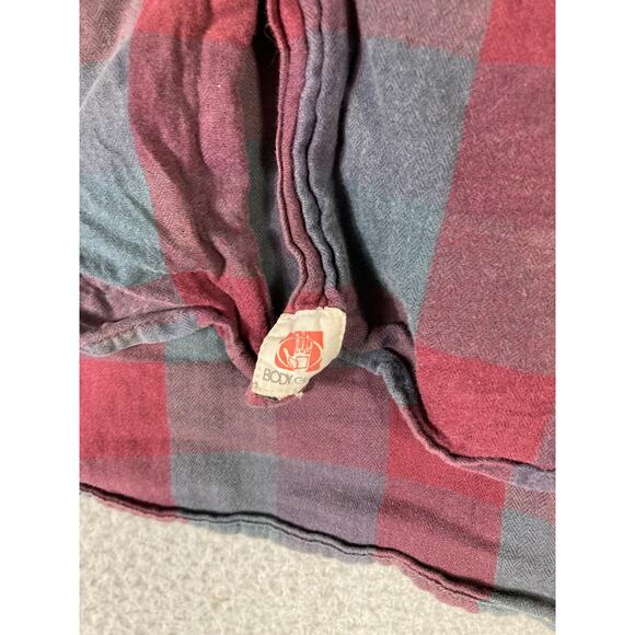 Body Glove Plaid Flannel Hoodie Shirt XL Button Down Western Grunge Casual - Picture 4 of 9